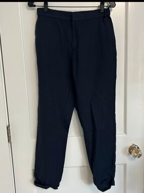 The Kooples Navy Wool Tapered Ankle Pants EU 48